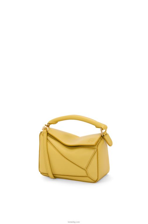 Loewe мини чанта за пъзел от класическа телешка кожа F84B8201 Жени ярка охра