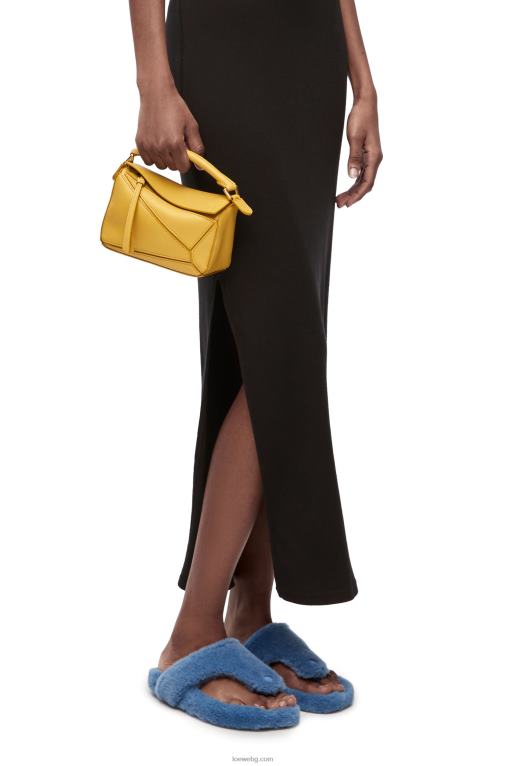 Loewe мини чанта за пъзел от класическа телешка кожа F84B8201 Жени ярка охра