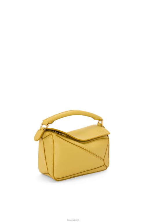 Loewe мини чанта за пъзел от класическа телешка кожа F84B8201 Жени ярка охра
