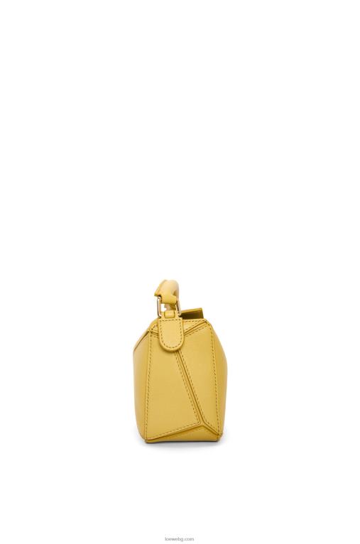 Loewe мини чанта за пъзел от класическа телешка кожа F84B8201 Жени ярка охра