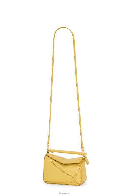 Loewe мини чанта за пъзел от класическа телешка кожа F84B8201 Жени ярка охра