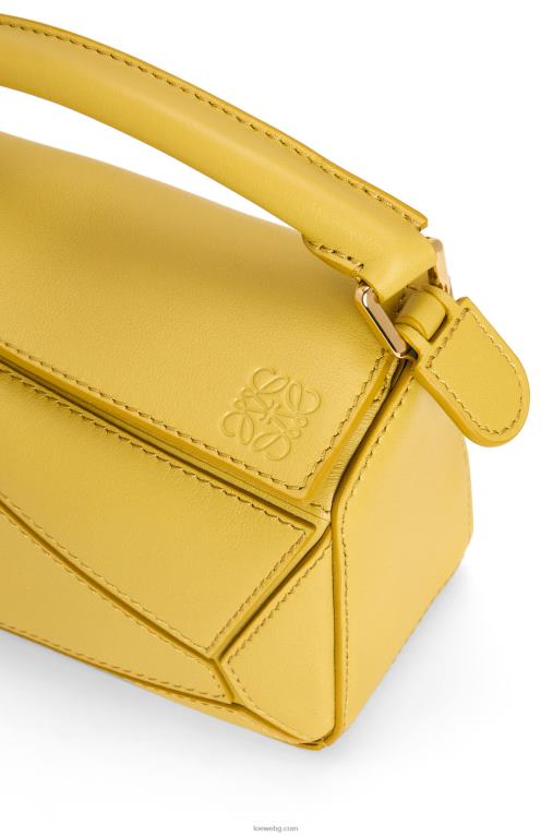 Loewe мини чанта за пъзел от класическа телешка кожа F84B8201 Жени ярка охра