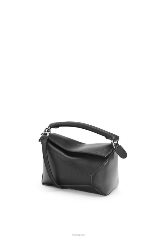 Loewe мини чанта за пъзел от сатенирана телешка кожа F84B8219 Жени черен