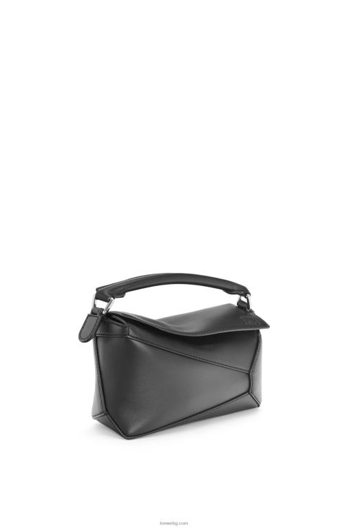 Loewe мини чанта за пъзел от сатенирана телешка кожа F84B8219 Жени черен