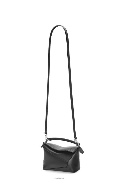 Loewe мини чанта за пъзел от сатенирана телешка кожа F84B8219 Жени черен