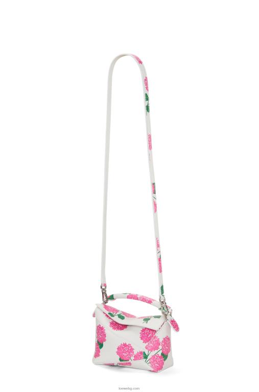 Loewe мини чантичка с цветен пъзел от сатенена телешка кожа F84B8235 Жени бяло/розово