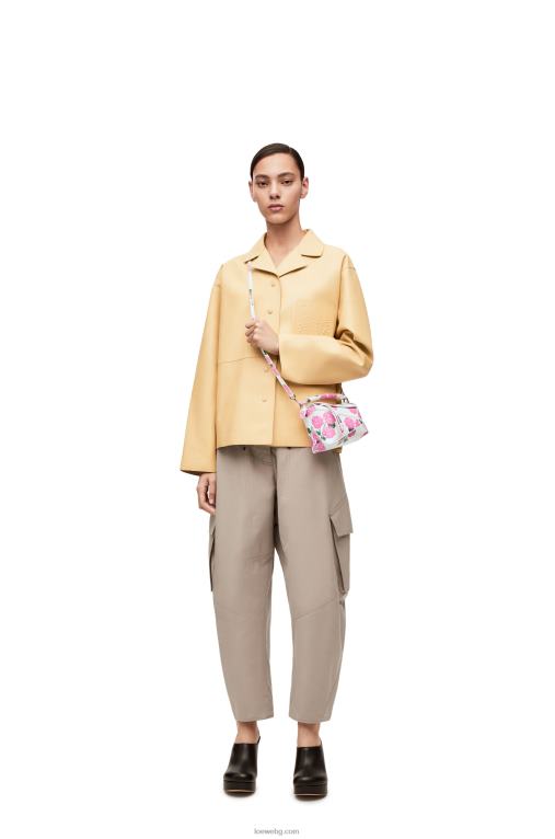Loewe мини чантичка с цветен пъзел от сатенена телешка кожа F84B8235 Жени бяло/розово