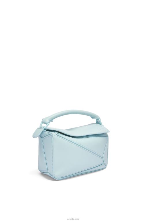 Loewe мини чанта за пъзел от сатенена телешка кожа F84B8264 Жени аквамарин