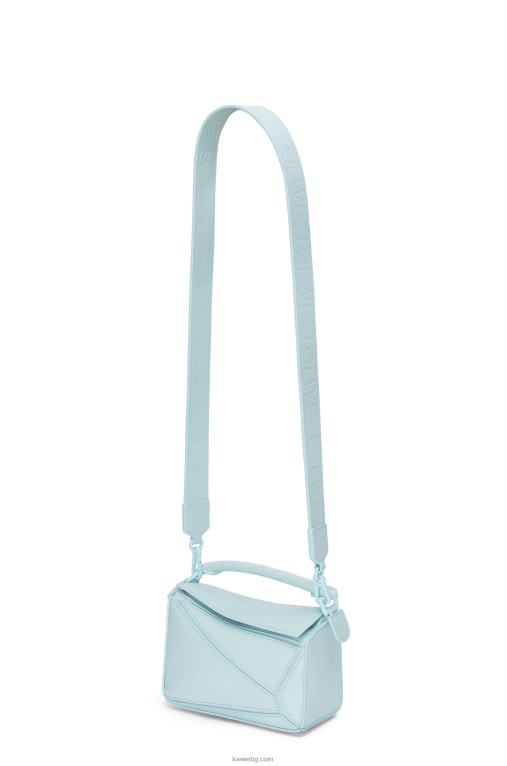 Loewe мини чанта за пъзел от сатенена телешка кожа F84B8264 Жени аквамарин