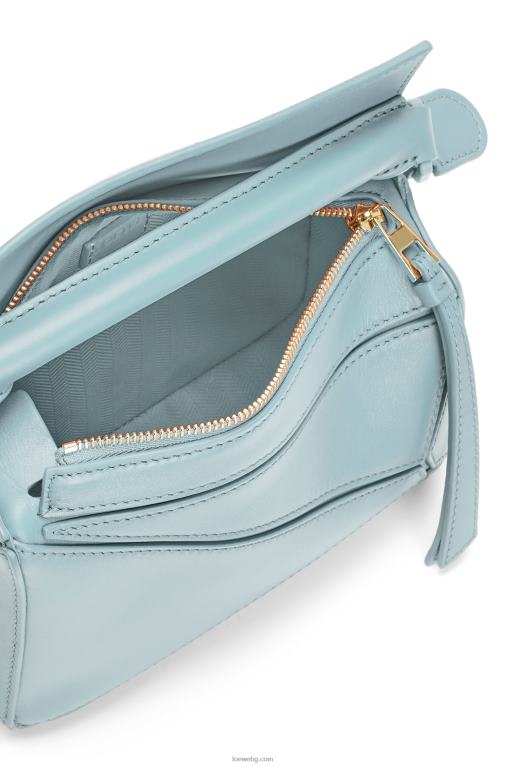 Loewe мини чанта за пъзел от сатенена телешка кожа F84B8264 Жени аквамарин