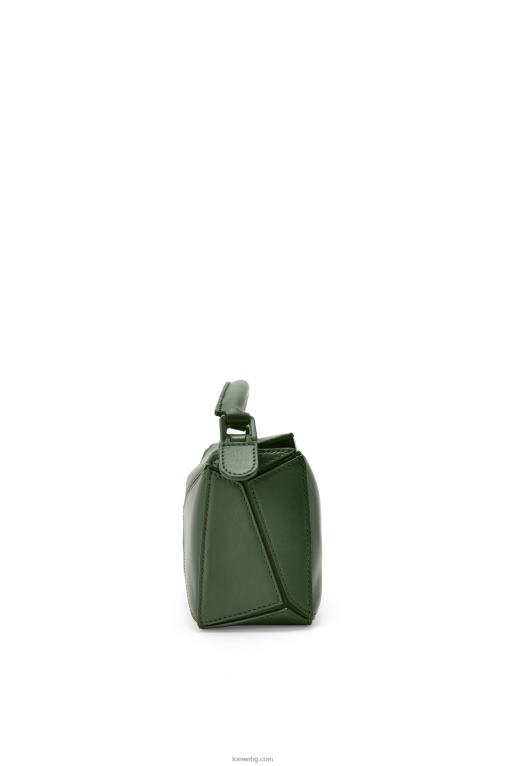 Loewe мини чанта за пъзел от сатенена телешка кожа F84B8270 Жени реколта каки