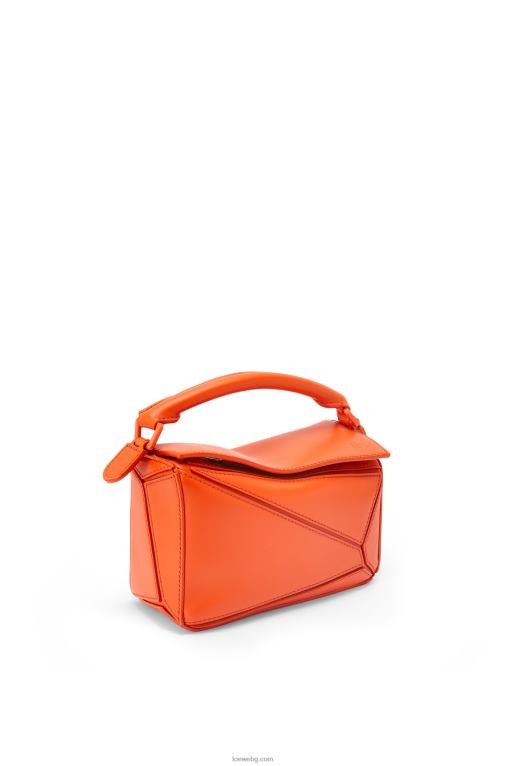 Loewe мини чанта за пъзел от сатенена телешка кожа F84B8271 Жени оранжево
