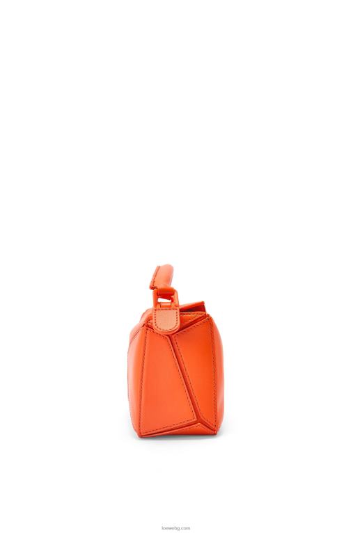 Loewe мини чанта за пъзел от сатенена телешка кожа F84B8271 Жени оранжево