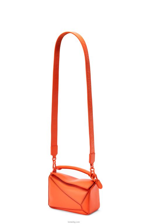 Loewe мини чанта за пъзел от сатенена телешка кожа F84B8271 Жени оранжево