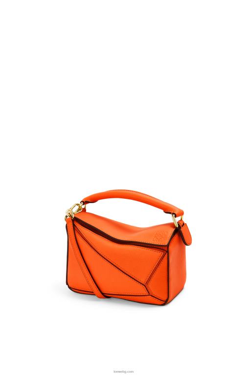 Loewe мини чанта за пъзел от класическа телешка кожа F84B8285 Жени оранжево