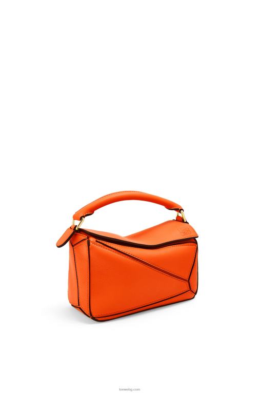 Loewe мини чанта за пъзел от класическа телешка кожа F84B8285 Жени оранжево
