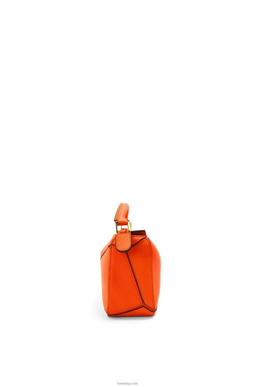 Loewe мини чанта за пъзел от класическа телешка кожа F84B8285 Жени оранжево