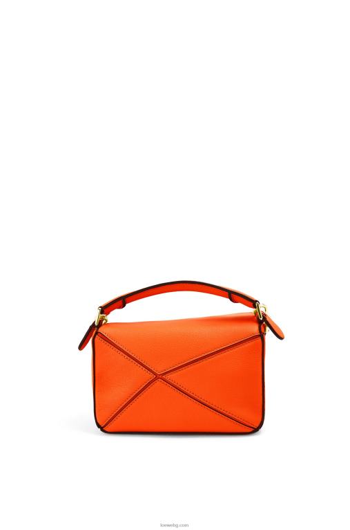 Loewe мини чанта за пъзел от класическа телешка кожа F84B8285 Жени оранжево