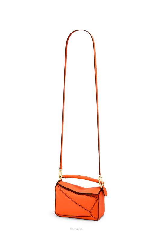 Loewe мини чанта за пъзел от класическа телешка кожа F84B8285 Жени оранжево