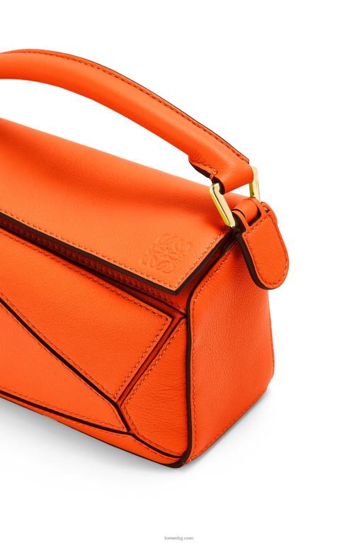 Loewe мини чанта за пъзел от класическа телешка кожа F84B8285 Жени оранжево