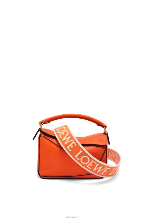 Loewe мини чанта за пъзел от класическа телешка кожа F84B8285 Жени оранжево