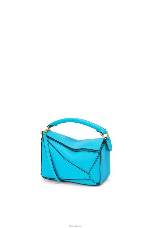 Loewe мини чанта за пъзел от мека зърнеста телешка кожа F84B8287 Жени циан