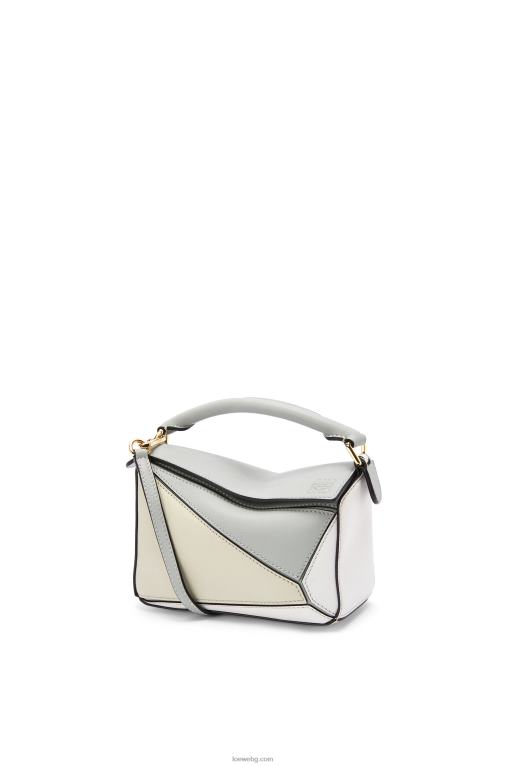 Loewe мини чанта за пъзел от класическа телешка кожа F84B8288 Жени пепеляво сиво/мраморно зелено