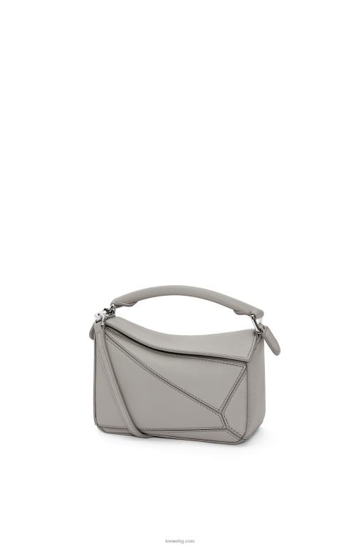 Loewe мини чанта за пъзел от класическа телешка кожа F84B8314 Жени перлено сиво