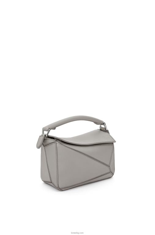 Loewe мини чанта за пъзел от класическа телешка кожа F84B8314 Жени перлено сиво