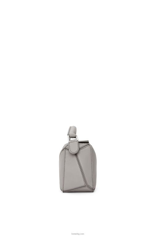 Loewe мини чанта за пъзел от класическа телешка кожа F84B8314 Жени перлено сиво