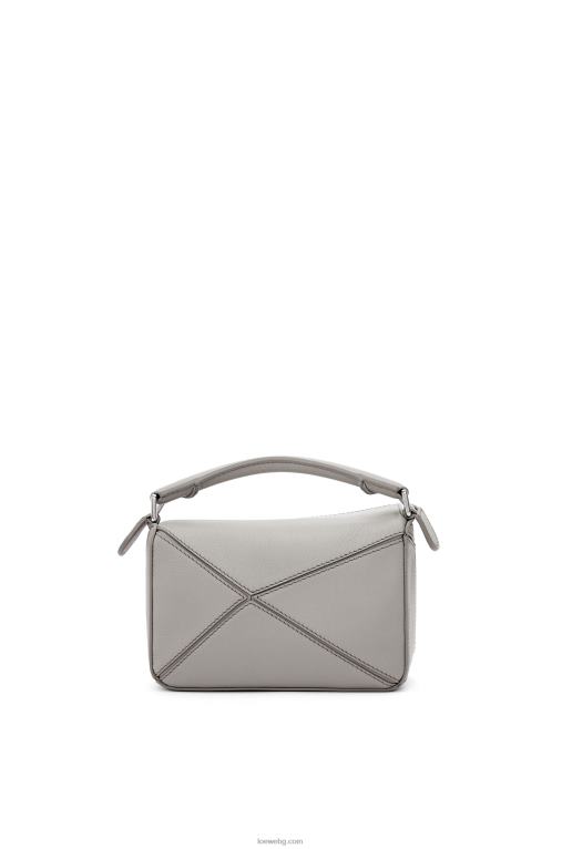 Loewe мини чанта за пъзел от класическа телешка кожа F84B8314 Жени перлено сиво