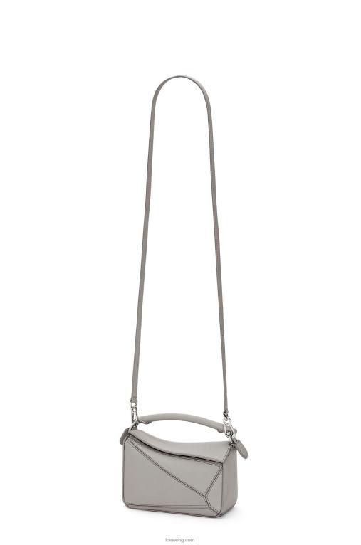 Loewe мини чанта за пъзел от класическа телешка кожа F84B8314 Жени перлено сиво