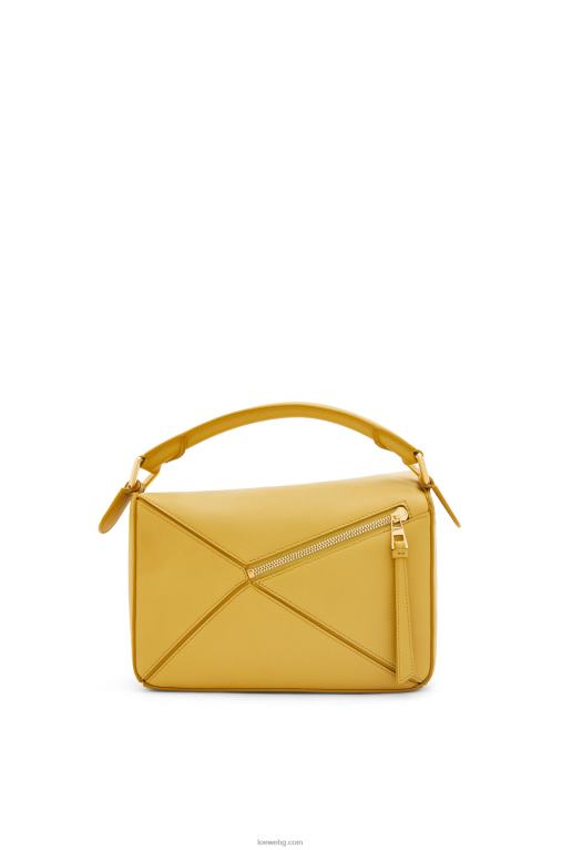 Loewe малка чанта за пъзел от класическа телешка кожа F84B8365 Жени ярка охра