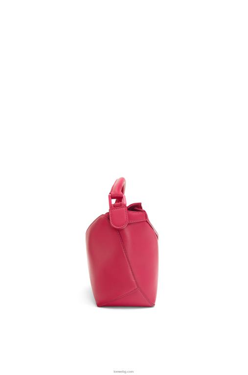 Loewe малка чанта тип пъзел от сатенена телешка кожа F84B8436 Жени рубинено червена глазура
