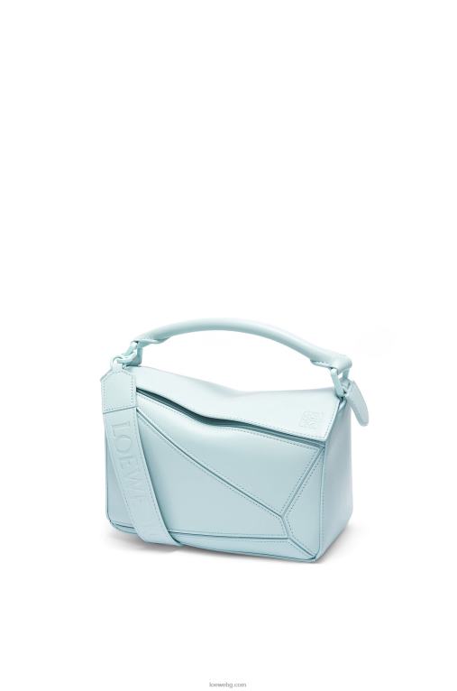 Loewe малка чанта за пъзел от сатенена телешка кожа F84B8459 Жени аквамарин