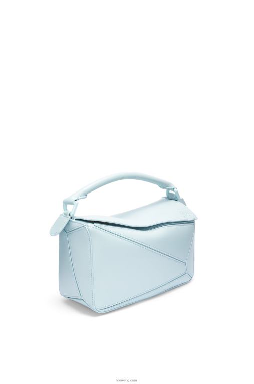 Loewe малка чанта за пъзел от сатенена телешка кожа F84B8459 Жени аквамарин