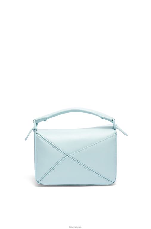 Loewe малка чанта за пъзел от сатенена телешка кожа F84B8459 Жени аквамарин