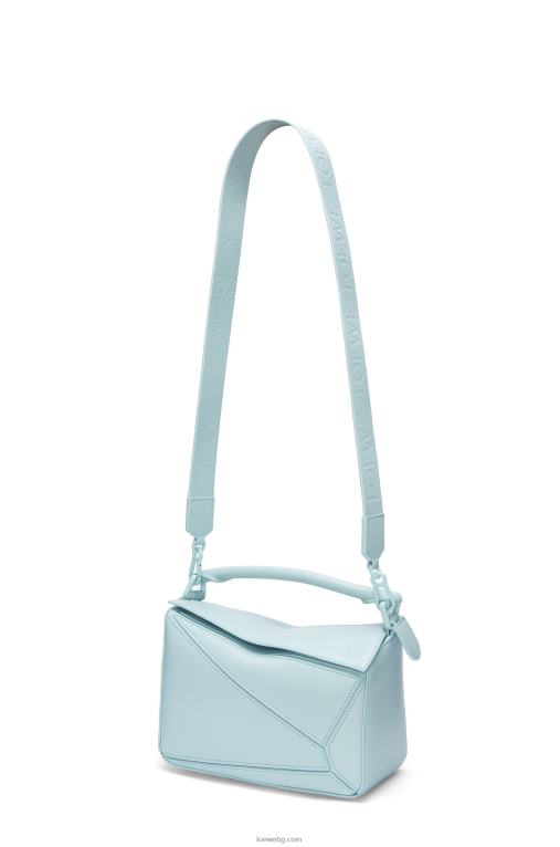 Loewe малка чанта за пъзел от сатенена телешка кожа F84B8459 Жени аквамарин