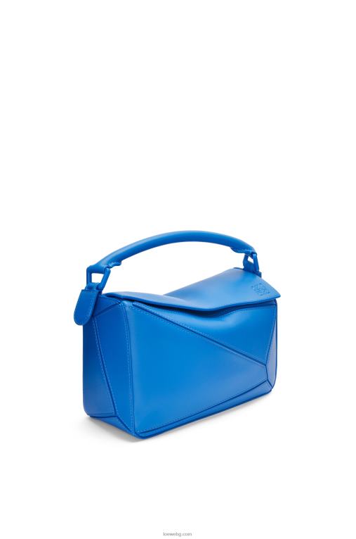 Loewe малка чанта за пъзел от сатенена телешка кожа F84B8480 Жени водолазно синьо
