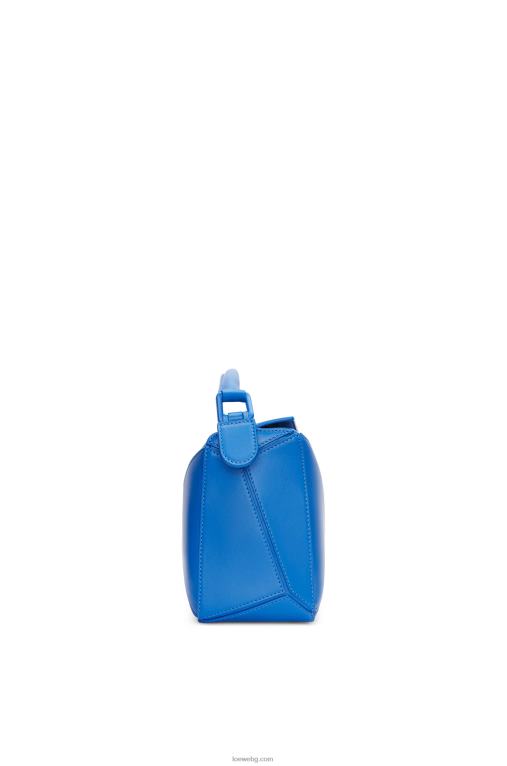 Loewe малка чанта за пъзел от сатенена телешка кожа F84B8480 Жени водолазно синьо