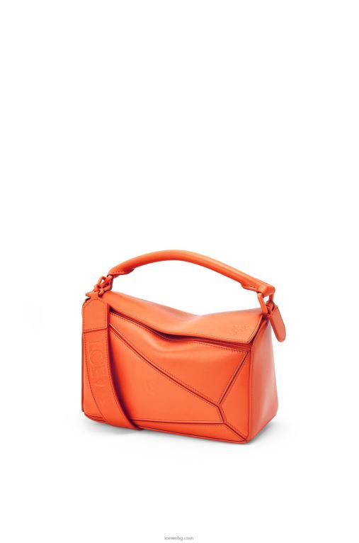 Loewe малка чанта за пъзел от сатенена телешка кожа F84B8491 Жени оранжево