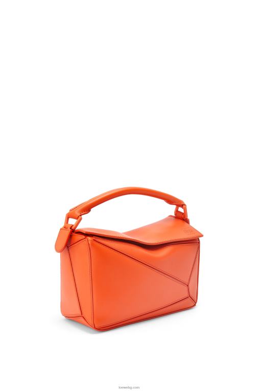 Loewe малка чанта за пъзел от сатенена телешка кожа F84B8491 Жени оранжево