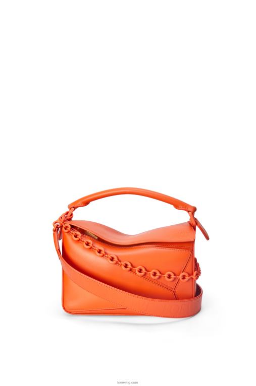 Loewe малка чанта за пъзел от сатенена телешка кожа F84B8491 Жени оранжево