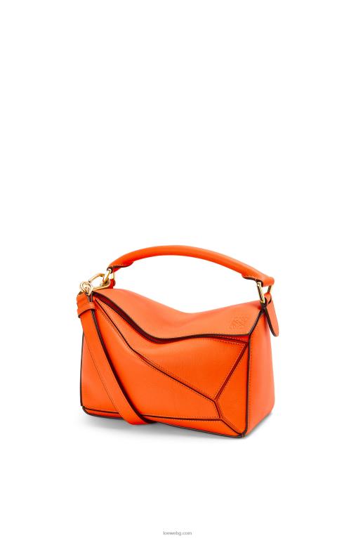 Loewe малка чанта за пъзел от класическа телешка кожа F84B8501 Жени оранжево