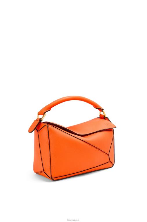 Loewe малка чанта за пъзел от класическа телешка кожа F84B8501 Жени оранжево