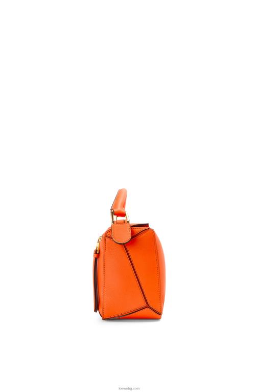 Loewe малка чанта за пъзел от класическа телешка кожа F84B8501 Жени оранжево