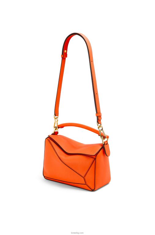 Loewe малка чанта за пъзел от класическа телешка кожа F84B8501 Жени оранжево