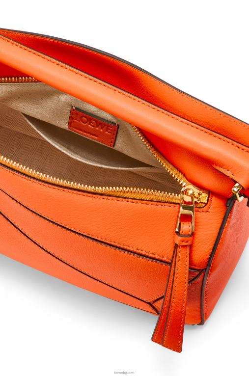 Loewe малка чанта за пъзел от класическа телешка кожа F84B8501 Жени оранжево