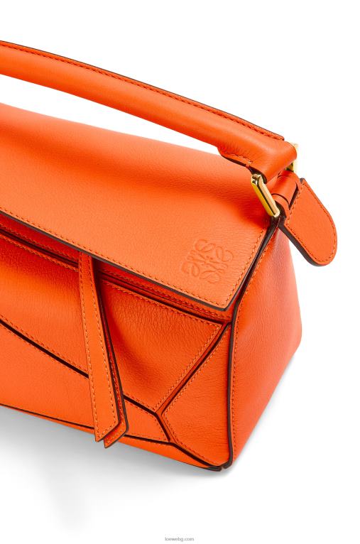 Loewe малка чанта за пъзел от класическа телешка кожа F84B8501 Жени оранжево