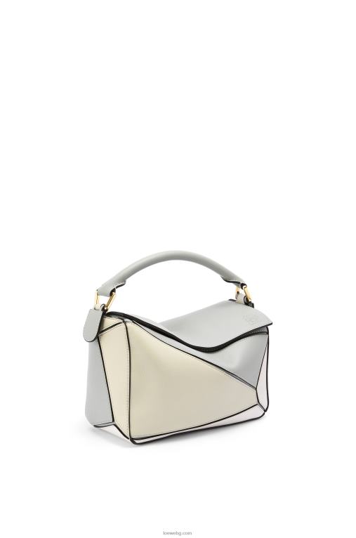 Loewe малка чанта за пъзел от класическа телешка кожа F84B8516 Жени пепеляво сиво/мраморно зелено